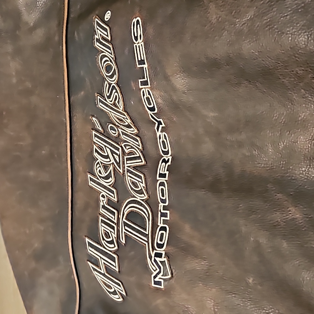 Harley Davidson Mens Brown Leather Jacket with lining. - Picture 4 of 5
